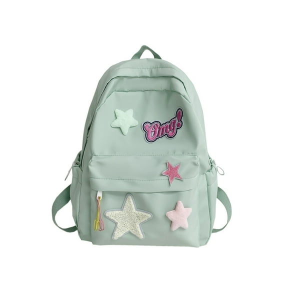 LWNYDPLSD Kawaii Backpack Star Print Cloth Casual Bag Women Rucksack Mini Backpack for Women Men Exquisite Green One Size