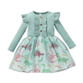 thumbnail image 1 of LWNYDPLSD Maxi Dress Evening Dress Dresses for Wedding Guest Long Sleeve Velvet Dress Little Girls Clothes Girl Clothes Size 6 Clothes for 1 Year Old, Green 6-12 Months, 1 of 7