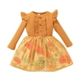 thumbnail image 1 of LWNYDPLSD Maxi Dress Evening Dress Dresses for Wedding Guest Long Sleeve Velvet Dress Little Girls Clothes Girl Clothes Size 6 Clothes for 1 Year Old, Yellow 2-3 Years, 1 of 7
