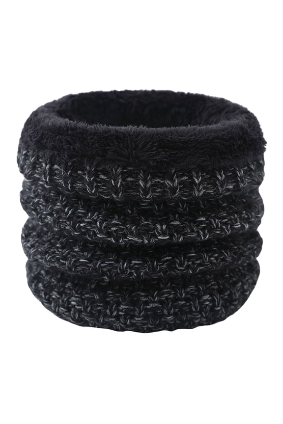 Neckerchief Women Neck Warm Mens Wool Bib Womens Scarf Winter Double Thick Knit Ring Unlimited Scarf Warm and Windproof Sales Today Clearance Black One Size