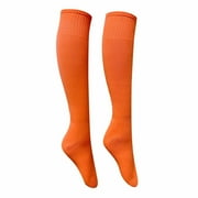 LWNYDPLSD No Show Socks Men Golf Socks for Men Football Long Socks Sport Knee High Large Soccer Rugby Stocks Football Socks for Men Black Football Socks Orange