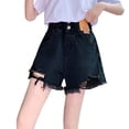 thumbnail image 1 of LWNYDPLSD Scrunch Shorts High Waisted Wide Leg Jeans Flared Jeans Spandex Volleyball Shorts Frilly Shorts Cute Baggy Jeans Girl Clothes Size 8, Black 10-11 Years, 1 of 5
