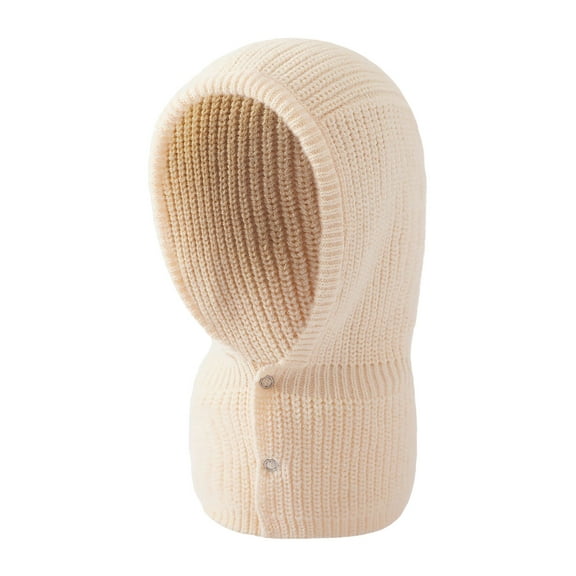 LWNYDPLSD Silk Scarves Unisex Knitted Winter Head Hood Warm Neck Collar Cap Men Women Snood Shawl Wraps Windproof Hat with Button Decor Clearance Sale Beige A