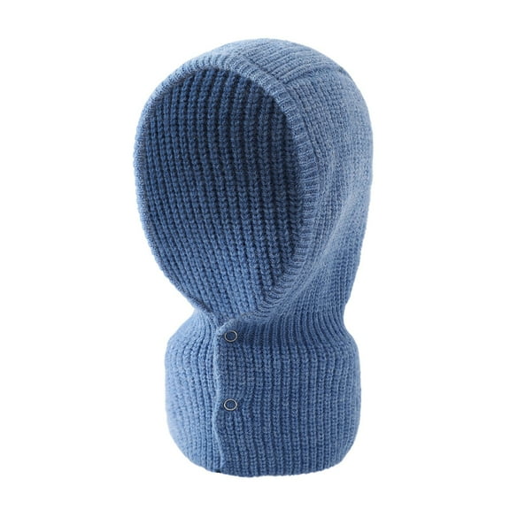 LWNYDPLSD Silk Scarves Unisex Knitted Winter Head Hood Warm Neck Collar Cap Men Women Snood Shawl Wraps Windproof Hat with Button Decor Clearance Sale Blue A