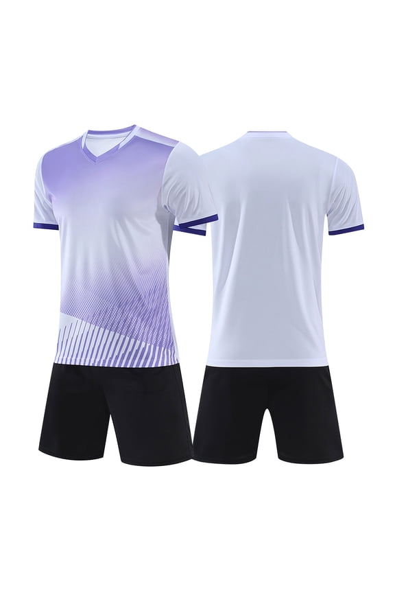 Soccer Jerseys Set for Boys 2 Piece Summer Team Suit Kids School Uniforms Personalized Shirts Gym Training Mesh Shorts Running Sports Outfits for Basketball Running Toddler Clothes