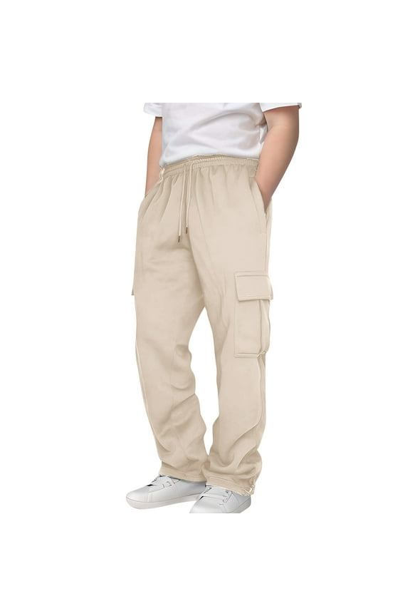 Toddler Girl Flare Pants Beach Pants Boys Pants Size 9-10 Kids Baby Boy 9-12 Months Clothes Cool Gifts for 10-year-old Girls Dance Clothes, Beige 5-6 Years