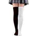 thumbnail image 1 of LWNYDPLSD Womens Long Socks Color Matching Thigh High Socks Over The Knee Socks Festival Christmas Clearance Sale A, 1 of 2