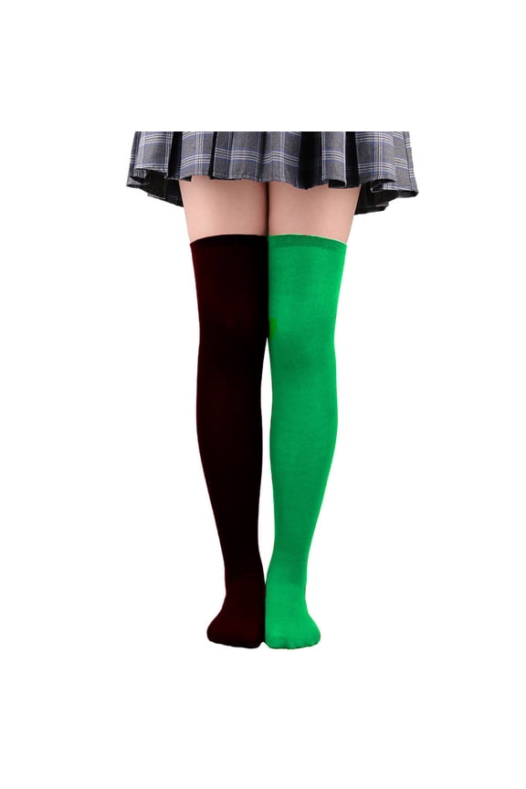 Womens Long Socks Color Matching Thigh High Socks Over The Knee Socks Festival Christmas Clearance Sale C