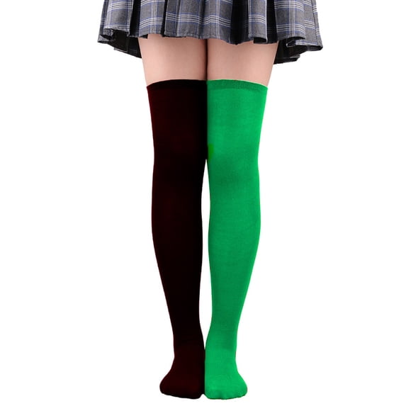 LWNYDPLSD Womens Long Socks Color Matching Thigh High Socks Over The Knee Socks Festival Christmas Clearance Sale C