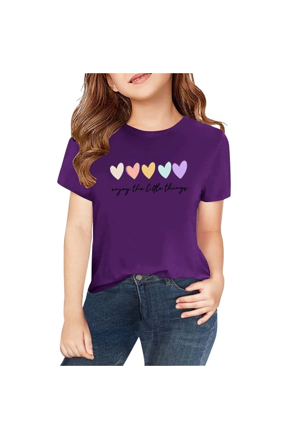 Youth White Tshirt Girls Shirts Size 6 Easter Bunny Shirt Kids Easter Shirt Tween Clothes for Teens Girls Kids Clothes Girls Size 10-12 3t, Purple 6-7 Years