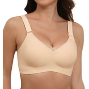 LWP Lace V Mesh Wireless Seamless Bras Soft Support Full Coverage No Underwire Everyday Bra