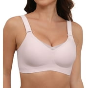LWP Lace V Mesh Wireless Seamless Bras Soft Support Full Coverage No Underwire Everyday Bra