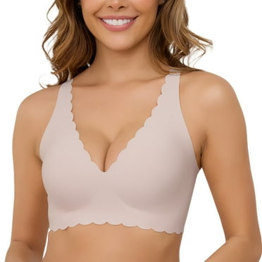 LWP No Underwire Soft Wireless Seamless Comfort Smoothing Wavy Bras for Women