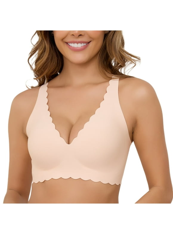 No Underwire Soft Wireless Seamless Comfort Smoothing Wavy Bras for Women
