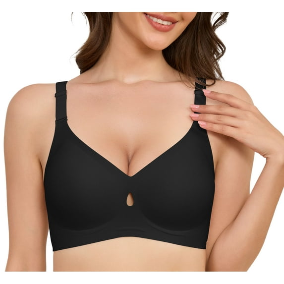 LWP Seamless V Neck Bras Push Up Wireless Full Coverage Comfortable Everyday Bra for Women