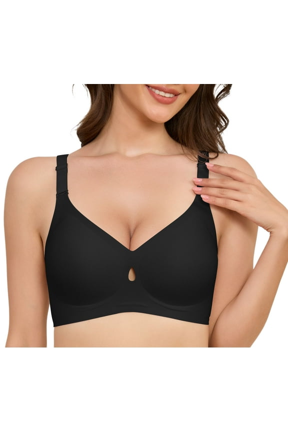 Seamless V Neck Bras Push Up Wireless Full Coverage Comfortable Everyday Bra for Women