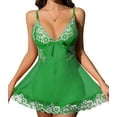 thumbnail image 1 of LWP Women Chemise Sexy Nightgowns Lace Babydoll Strap Mesh Sleepwear Outfits, 1 of 11
