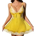 thumbnail image 1 of LWP Women Chemise Sexy Nightgowns Lace Babydoll Strap Mesh Sleepwear Outfits, 1 of 11