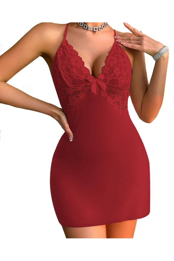 Women Lingerie Lace Chemise Sleepwear Babydoll Teddy Lingerie