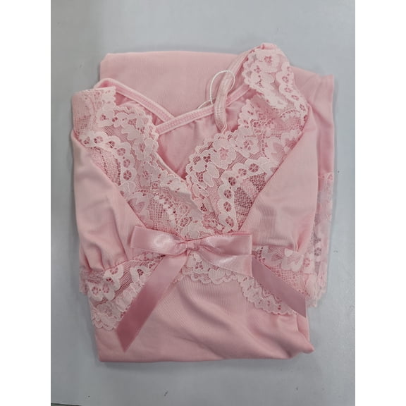 LWP Women Nightgown Sexy Sleepwear V-neck Modal Babydoll Lace Chemise Lingerie Lounge Dress