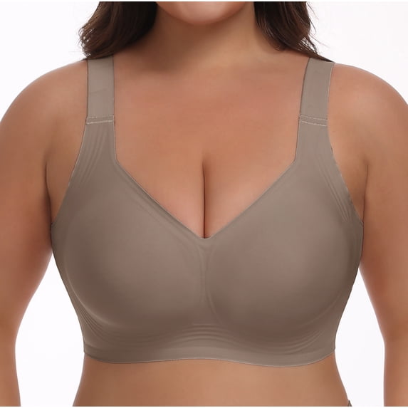 LWP Women's Plus Size Wireless Bras, Seamless Full Coverage Supportive Comfort No Underwire Everyday Bra