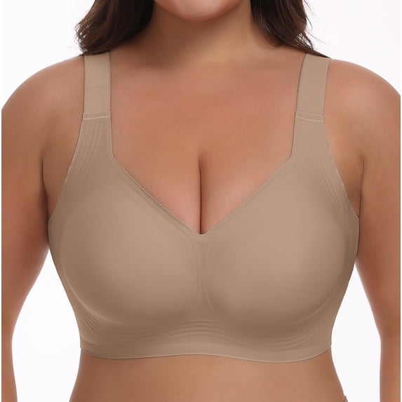 LWP Women's Plus Size Wireless Bras, Seamless Full Coverage Supportive Comfort No Underwire Everyday Bra