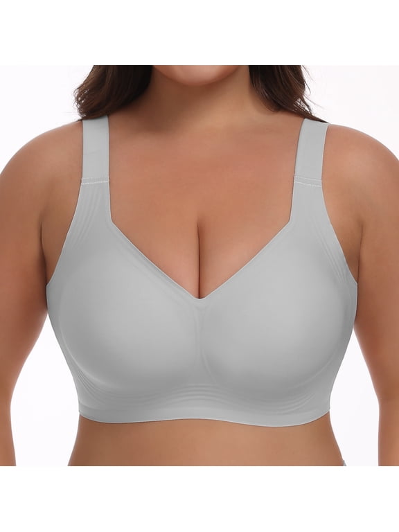 Women's Plus Size Wireless Bras, Seamless Full Coverage Supportive Comfort No Underwire Everyday Bra