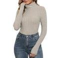 thumbnail image 1 of LWP Women's Ribbed Turtleneck Sweater Long Sleeve Stretchy Fall Winter Undershirts, 1 of 9