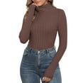 thumbnail image 1 of LWP Women's Ribbed Turtleneck Sweater Long Sleeve Stretchy Fall Winter Undershirts, 1 of 9