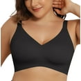 thumbnail image 1 of LWP Womens No Underwire Comfort Wirefree V Neck Bras Everyday Comfortable Seamless Bras for Women, 1 of 7