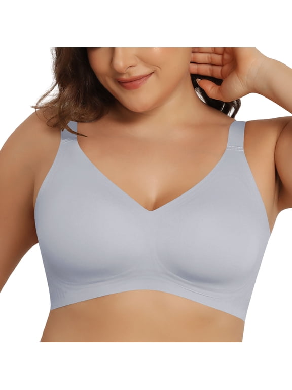 Womens No Underwire Comfort Wirefree V Neck Bras Everyday Comfortable Seamless Bras for Women
