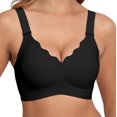 thumbnail image 1 of LWP Womens No Underwire V Neck Wavy Bra Wireless Support Push up Bra Full Coverage Bralette Seamless Everyday Bra, 1 of 8