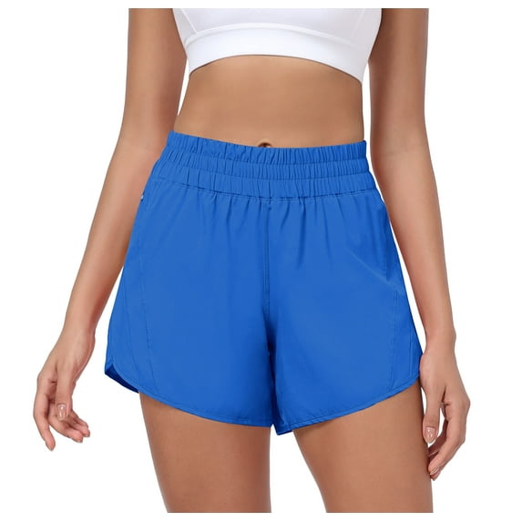 LWP Womens Running Shorts Liner Quick Dry Sports Shorts with Zip Pocket Gym Athletic Workout