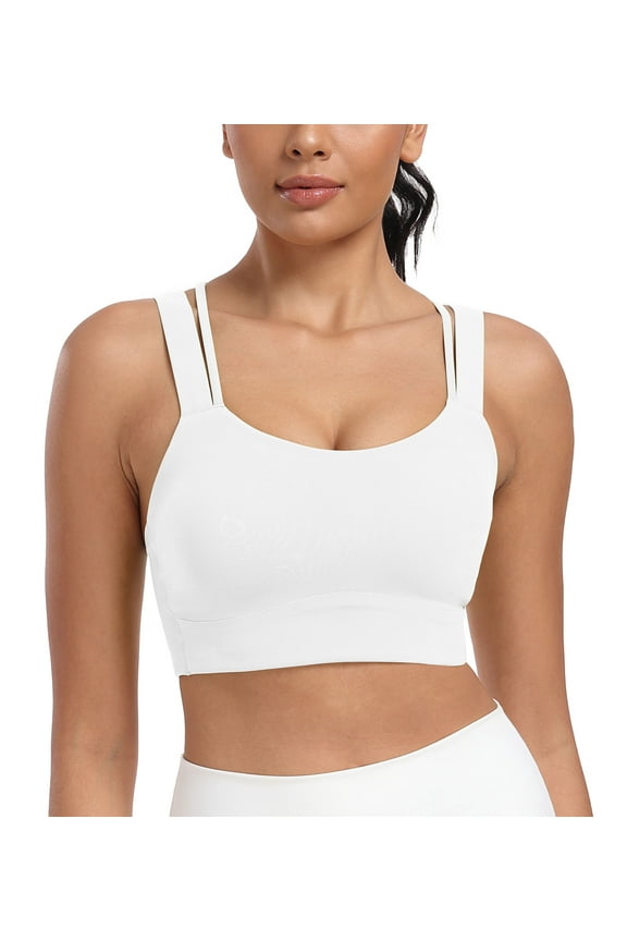 YOGA Women's Strappy Sports Bras Padded Yoga Top Criss Cross Back Cami Fitness Workout