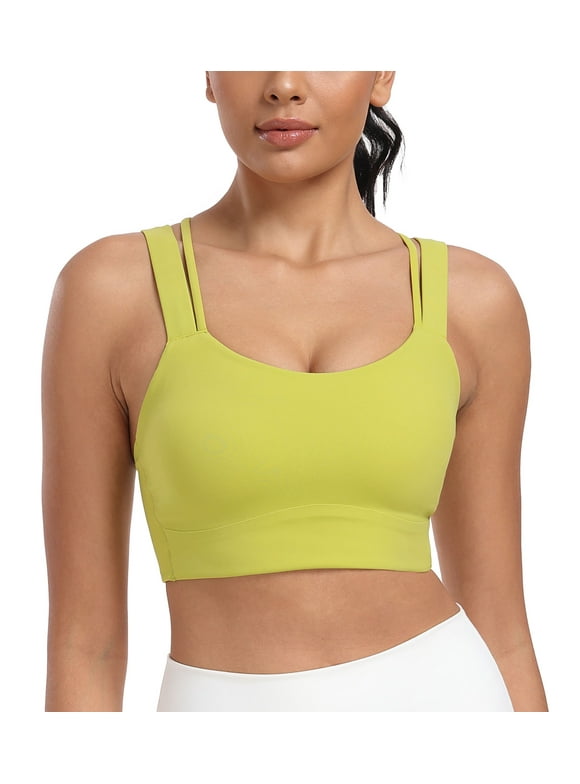 YOGA Women's Strappy Sports Bras Padded Yoga Top Criss Cross Back Cami Fitness Workout