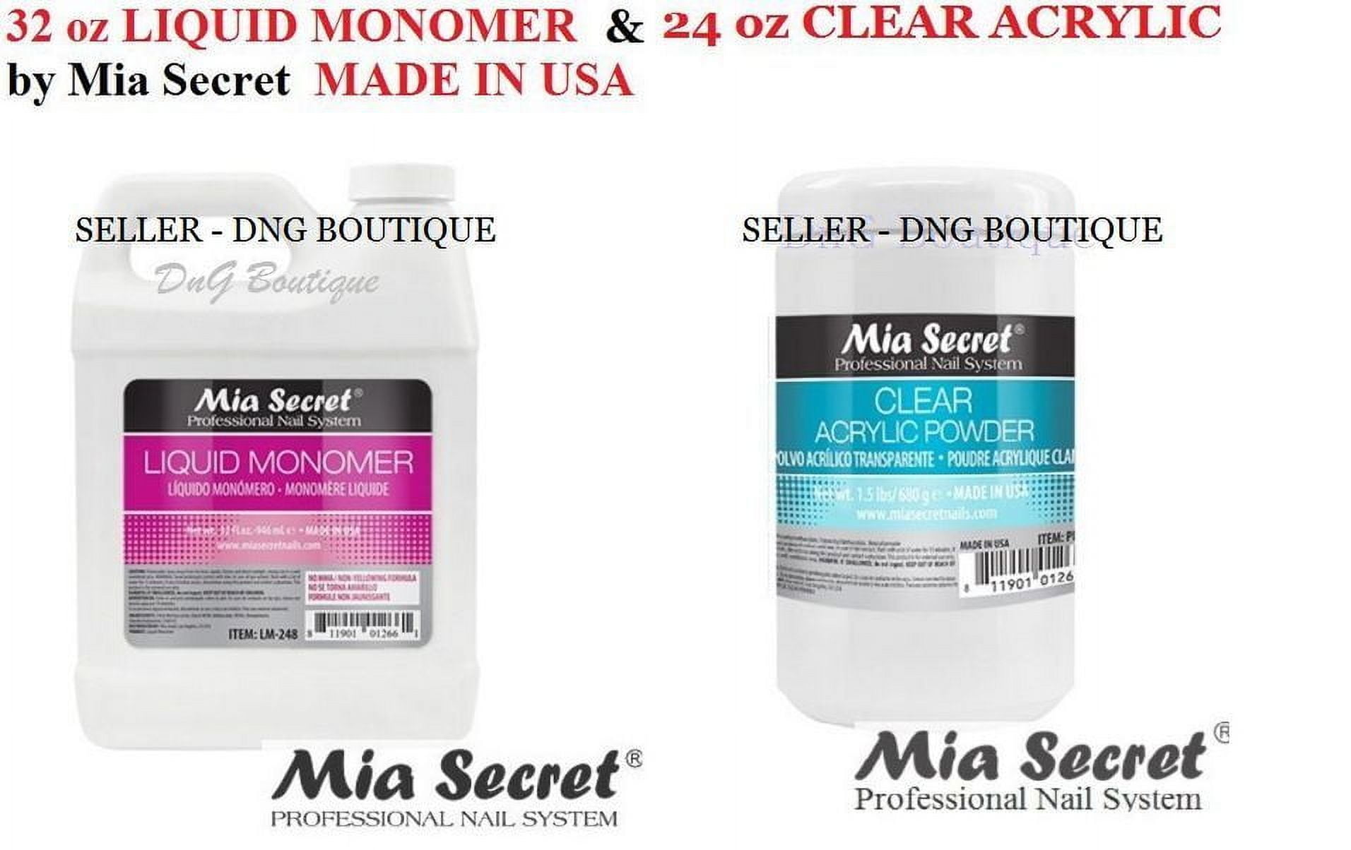 LWS LA Wholesale Store  32 oz Liquid Monomer & 24 oz Clear Acrylic Powder Set Mia Secret MADE IN USA