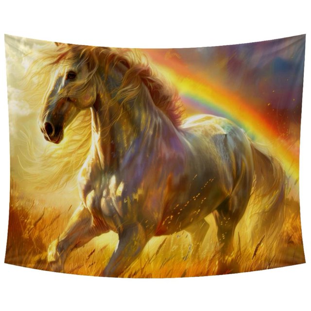 LWSHUNYI Horse Pattern Wall Tapestry Soft Polyester Fabric Wall Hanging