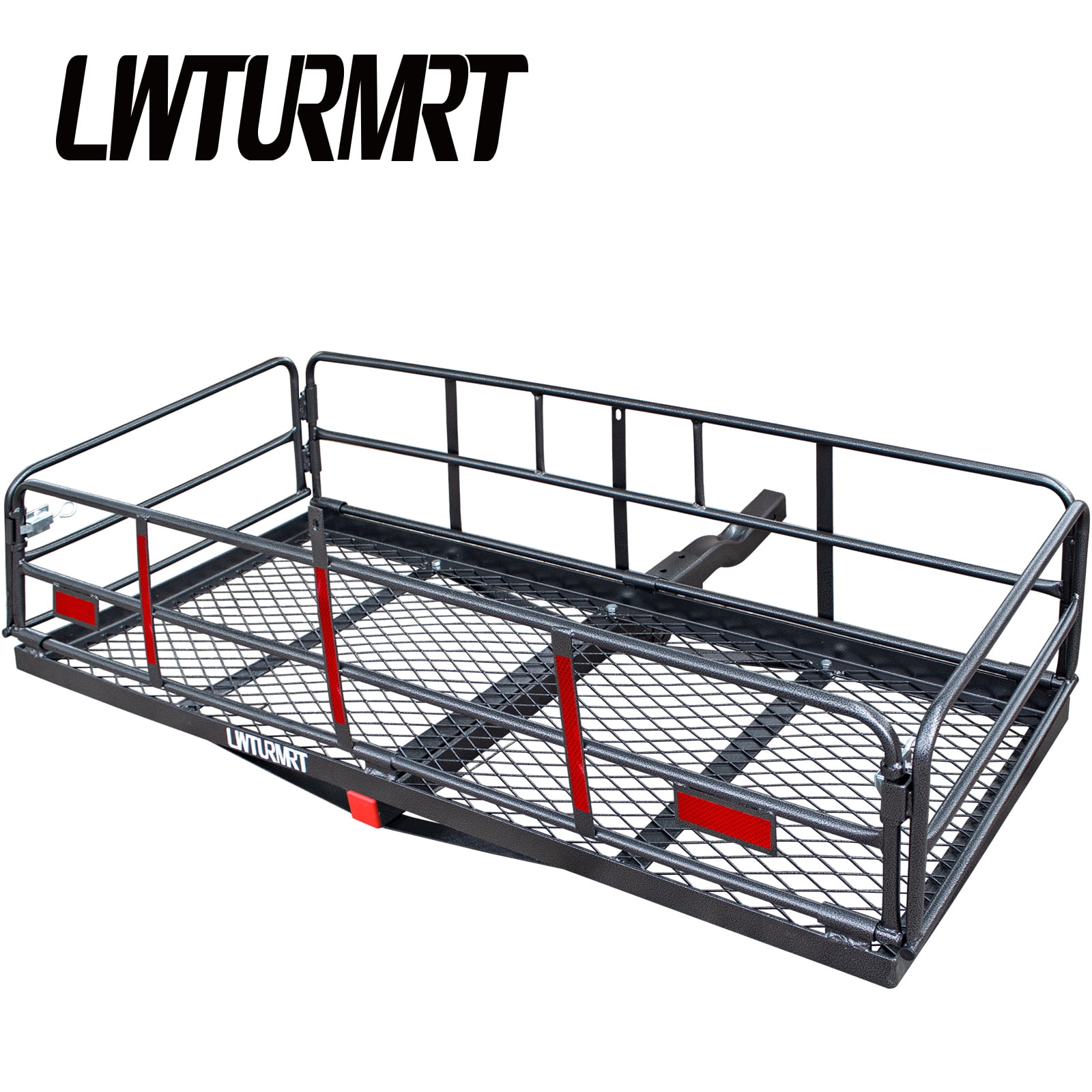 LWTURMRT Universal Foldable Hitch Cargo Carrier Basket 58X23X14in 500 lbs Luggage Rack w/ 2