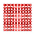 thumbnail image 1 of LWVITH 1 Inch Round Number Stickers 1-100 - Multi-Color Self-Adhesive Labels on Sheets, for Mailbox Laptop Scrapbook Organizing, Note Decoration, 10.7x10.7 Inch Pack, 1 of 6