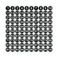 thumbnail image 1 of LWVITH 1 Inch Round Number Stickers 1-100 - Multi-Color Self-Adhesive Labels on Sheets, for Mailbox Laptop Scrapbook Organizing, Note Decoration, 10.7x10.7 Inch Pack, 1 of 6