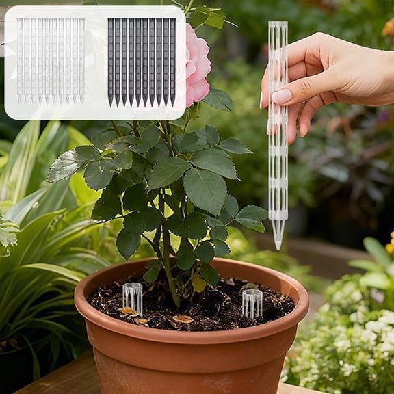 LWVITH 10 Pack Plant Ventilation Sticks, Cuttable Breathable Aeration Tubes for Potted Soil, Gardening Watering Tool for Roots, Enhance Air Circulation, Fertilizer Applicator for Outdoor Plants