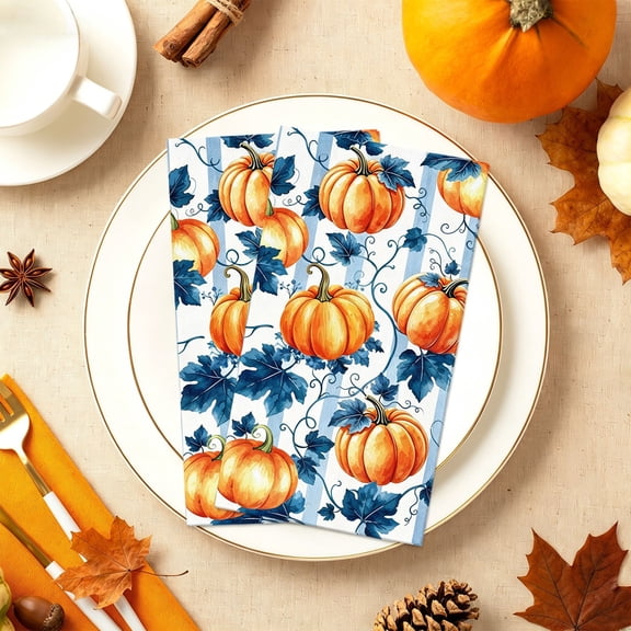 LWVITH 100 Count Disposable Paper Napkins for Thanksgiving Fall Party, Absorbent Thick Paper Dinner Napkins, Pumpkin Autumn Seasonal Napkins for Rural Table Harvest, Decorative Gift for Holiday