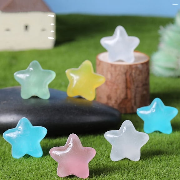LWVITH 100 Pcs Glow in the Dark Starfish Stones, Luminous Aquarium Pebbles for Fish Tank Decor, Colorful Glow Rocks, Glowing Pathway Stones for Garden Yard, Night Light Decor for Bedroom