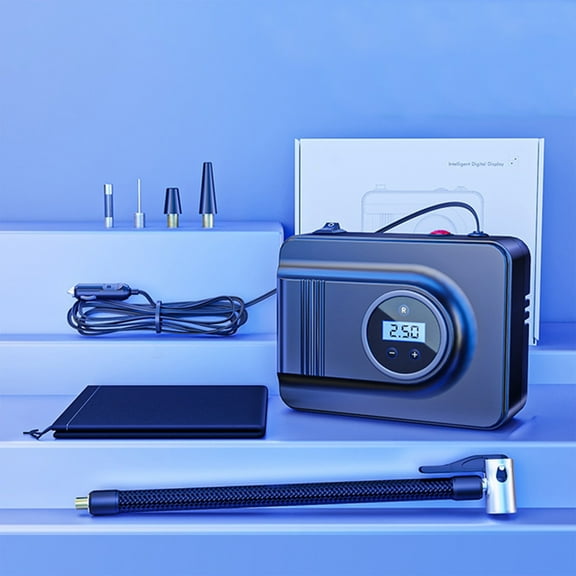 LWVITH 2025 New Car Tire Inflator Portable Mini Compressor For Car Tires 12V Analog Gauge Tire Pump Car Pump With Adapters For Bike Basketbal Pool Toys, Clearance