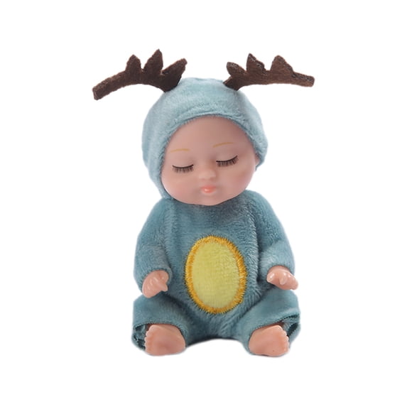 LWVITH 4.5 Inch Realistic Sleeping Baby Dolls Toys for Toddlers, Soft Simulation Baby Dolls Lifelike Sleeping Baby Dolls Newborn Toy for Girls Age 2-8 Years Old,Birthday Gifts for Boys Girls, Giraffe