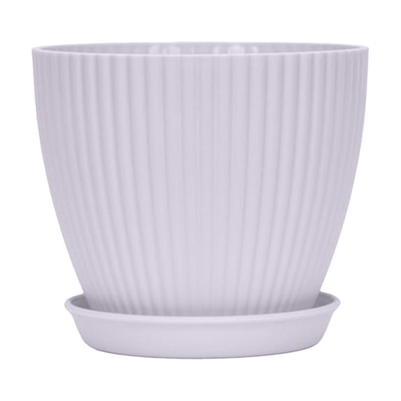 LWVITH 4 Inch Plastic Plant Pot with Saucer, Thickened Flower Pot for Indoor Outdoor, Self-Watering Drainage Tray for Houseplants, Heavy Duty Container for Cactus Herbs with Drain Holes Breathable