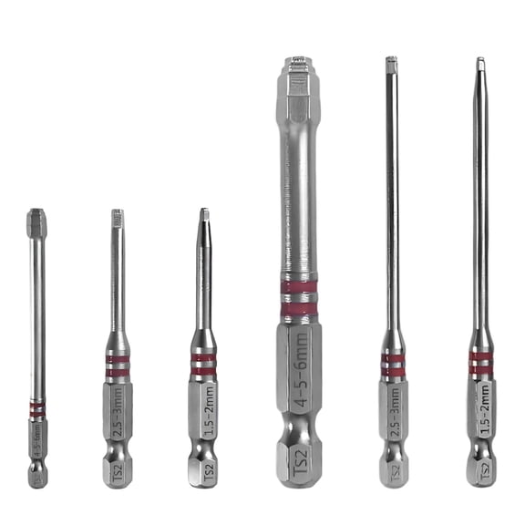 LWVITH 6 Pack Magnetic Screwdriver Bits Set, Hex Shank Impact Driver Bits for Power Drill, Pagoda Shape Wear Resistant for Household Industrial, Strong Magnet Hold Screws 65mm 100mm