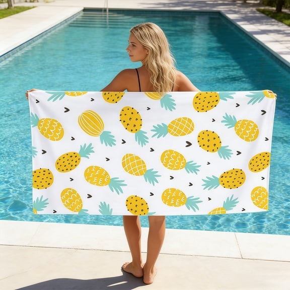 LWVITH Beach Towel 55x27.6in Oversized, Quick Dry Sand Resistant Polyester Travel Blanket, Soft Absorbent Swim Towel for Pool Hot Spring Yoga Sports, Compact Lightweight Outdoor Bath Sheet