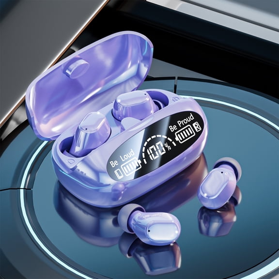 LWVITH Bluetooth Earbuds V6.0 In Ear Touch Control Mirror Digital Display Long Battery Noise Reduction Lightweight for Commuting Office Workouts Travel