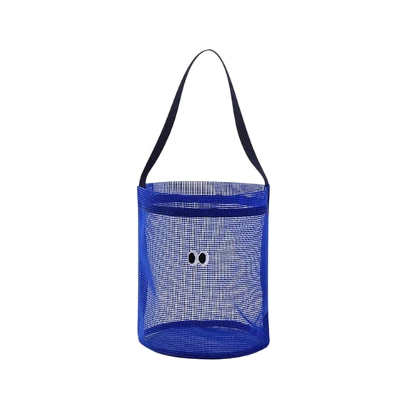 LWVITH Breathable Mesh Toy Bucket for Beach Pool, Kids Toy Storage Bag with Handle, Mesh Tote for Bathroom Bath Basket, Beach Towel Carry Bag for Ocean Trip, Lightweight Travel Organization